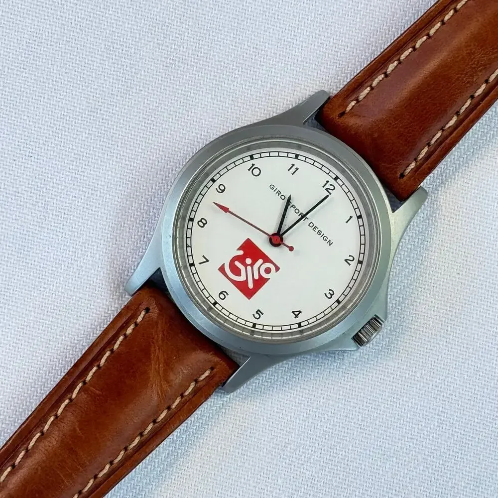 Giro Sport Design Promotional Quartz Watch Brown Leather Strap Runs